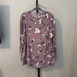 LuLaRoe Purple Floral Tunic Top